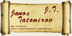 Janoš Tatomirov vizit kartica